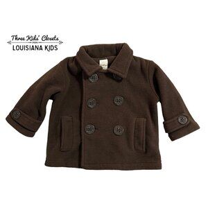 Starting Out 18m Brown Fleece Peacoat Coat